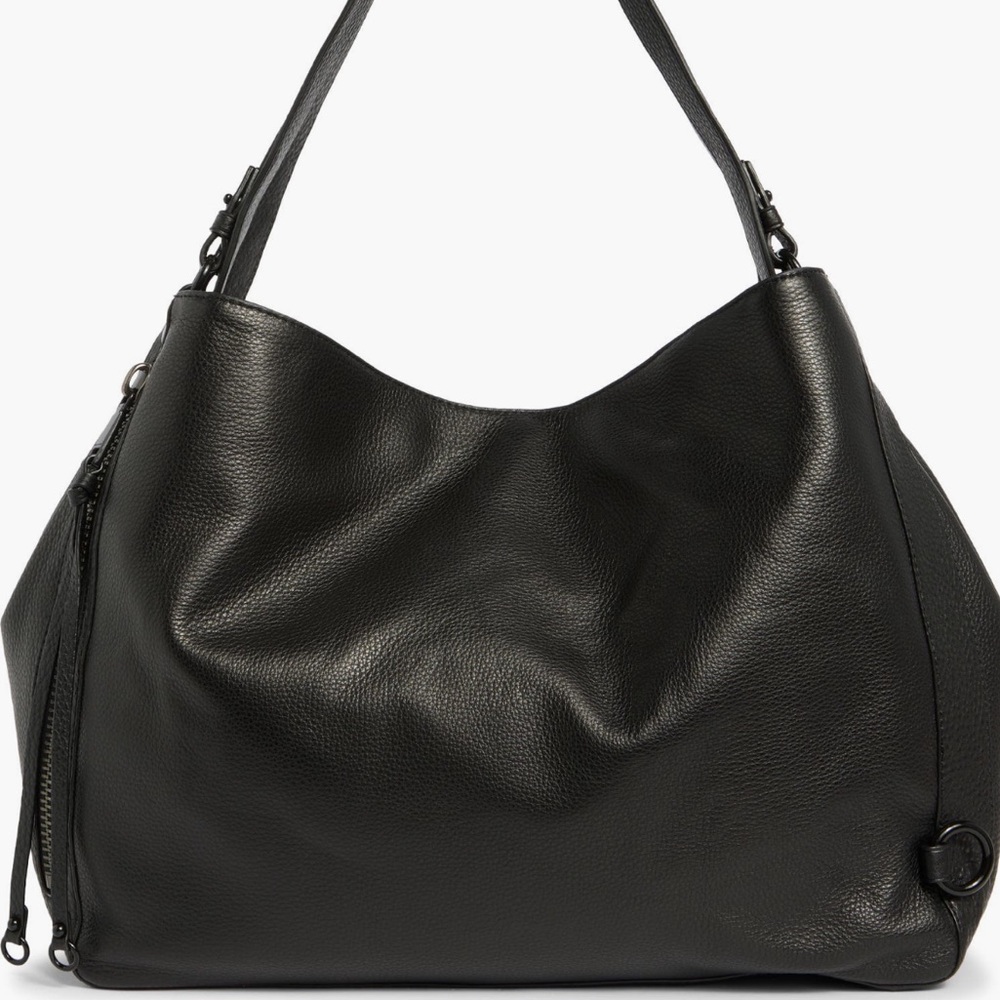 Rebecca Minkoff Black Leather Hobo Bag M.A.B. BLACK HARDWARE *unique!”
